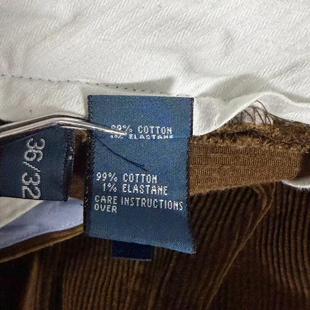 Polo Ralph Lauren Classic Fit Brown Corduroy Pants 36x32 (Fits 34x29) Stretch